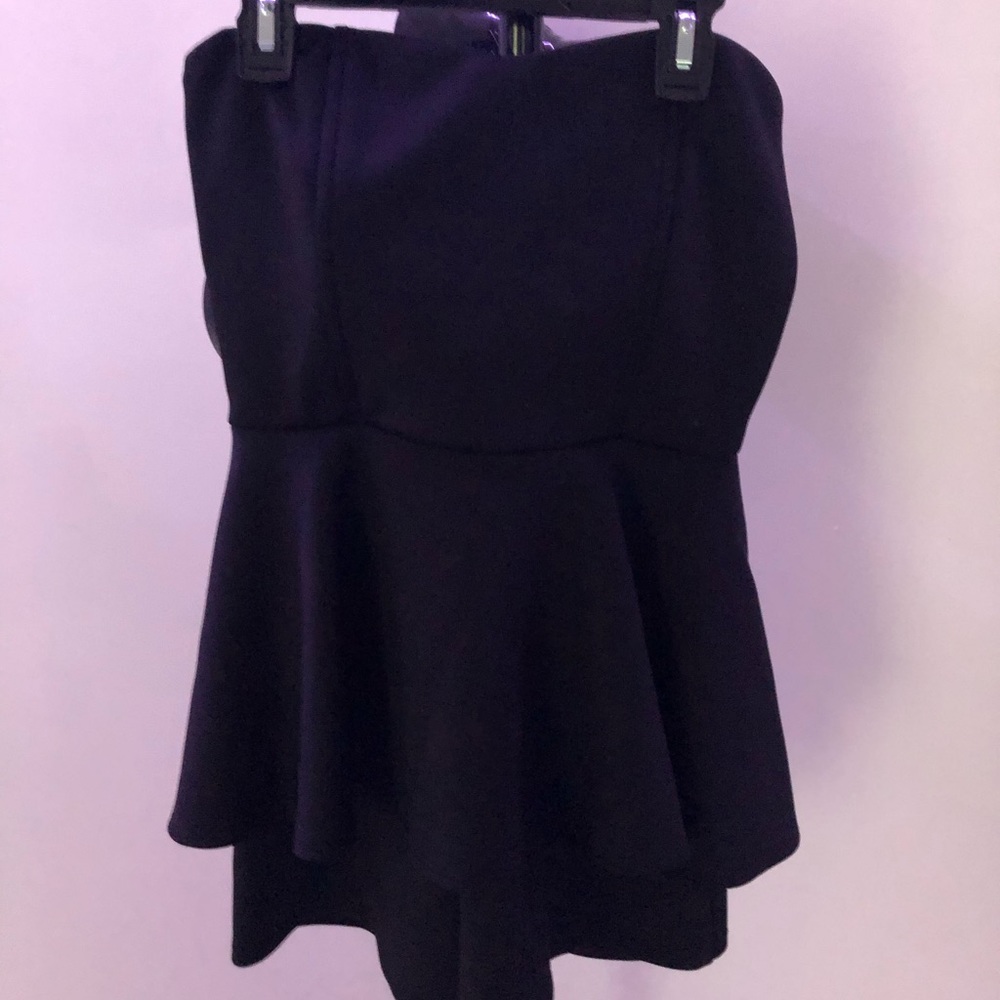 Black Strapless Weekend Romper